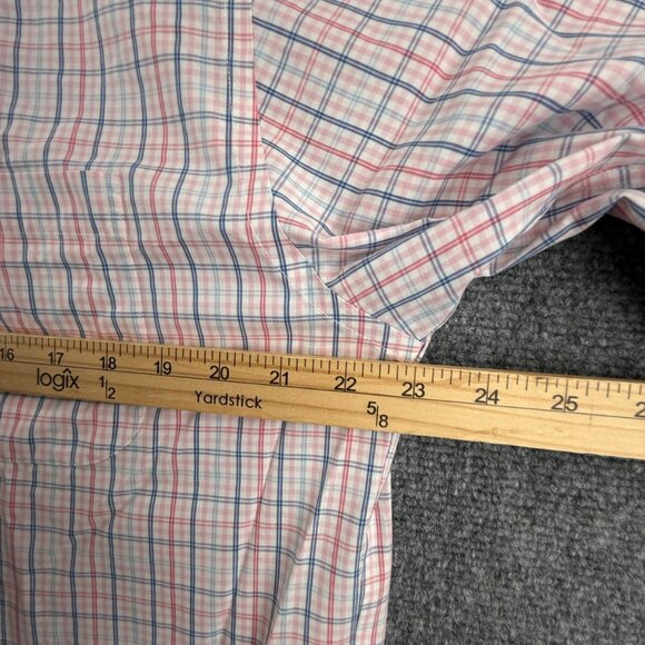 Brooks Brothers Pink Blue Check Long Sleeve Woven Medium Non Iron Woven Cotton - Picture 6 of 11
